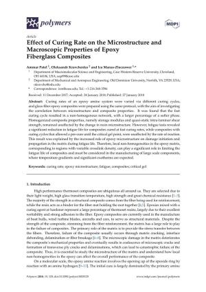 Effect of Curing Rate on the Microstructure and Macroscopic Properties of Epoxy Fiberglass Composites