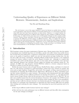 Understanding Quality of Experiences on Different Mobile Browsers