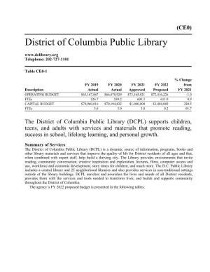 District of Columbia Public Library Telephone: 202-727-1101