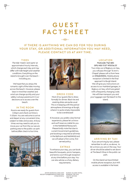 Guest Factsheet