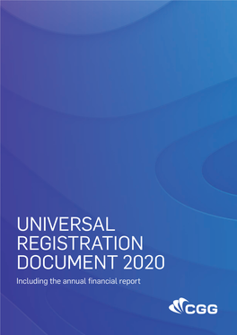 UNIVERSAL REGISTRATION DOCUMENT 2020 Including the Annual Financial Report CONTENT