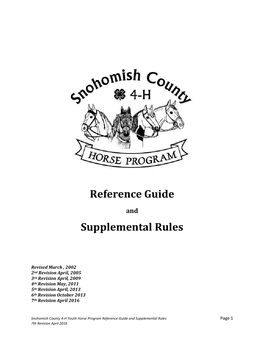 Reference Guide Supplemental Rules
