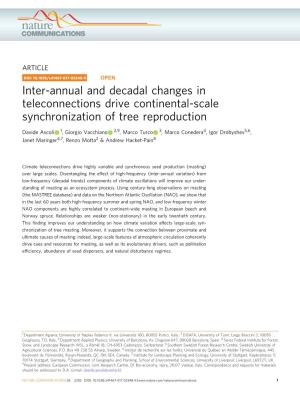Inter-Annual and Decadal Changes in Teleconnections Drive Continental-Scale Synchronization of Tree Reproduction