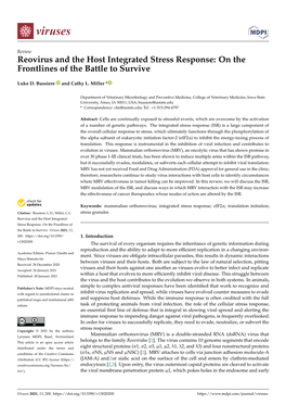 Reovirus and the Host Integrated Stress Response: on the Frontlines of the Battle to Survive