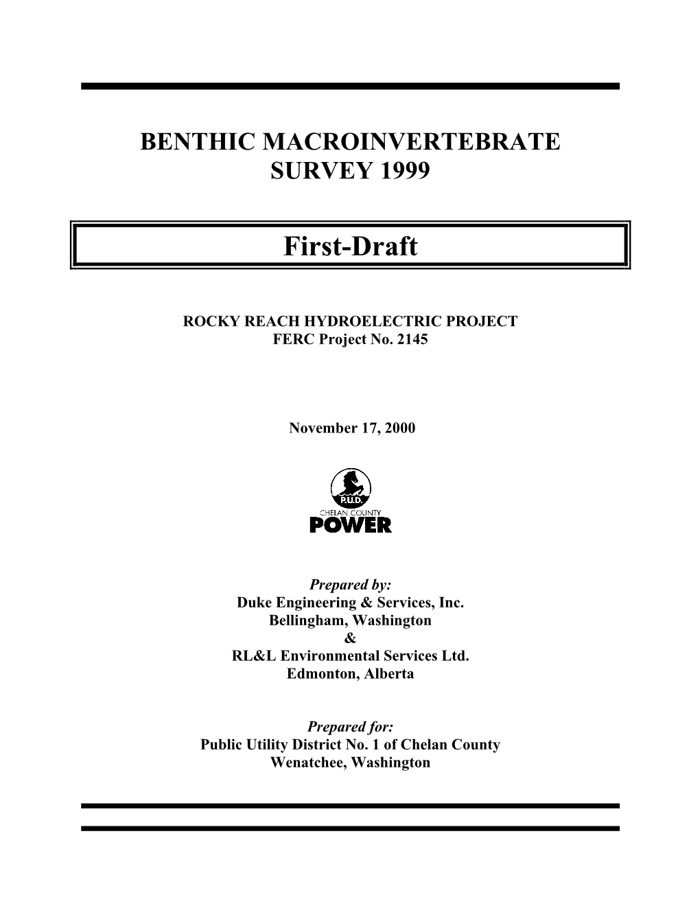 Benthic Macroinvertebrate Survey 1999