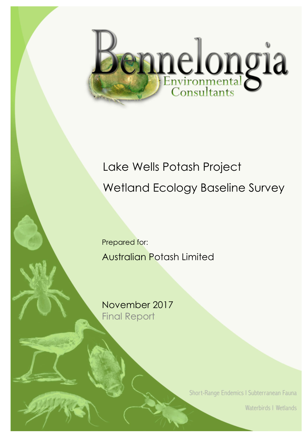 Lake Wells Potash Project Wetland Ecology Baseline Survey