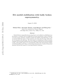 IIA Moduli Stabilization with Badly Broken Supersymmetry