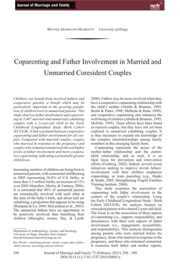 Coparenting and Father Involvement in Married and Unmarried Coresident Couples