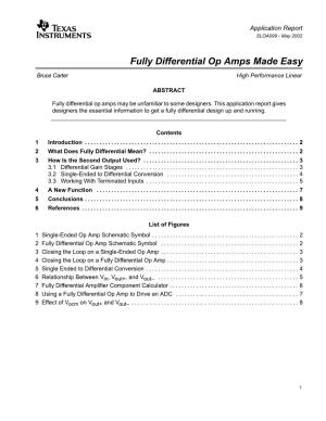 Fully Differential Op Amps Made Easy