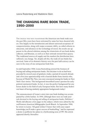 The Changing Rare Book Trade, 1950–2000 11