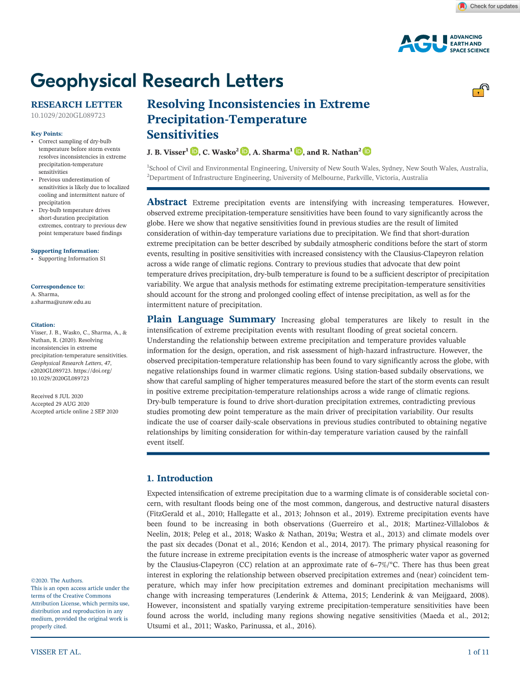 Resolving Inconsistencies in Extreme Precipitation‐Temperature