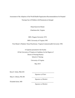 Assessment of the Adoption of the World Health Organization Recommendations for Hospital