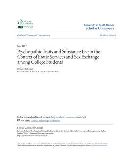 Psychopathic Traits and Substance Use in the Context of Erotic