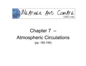 Chapter 7 – Atmospheric Circulations (Pp