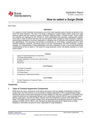 How to Select a Surge Diode