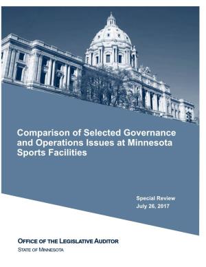 Comparison of Selected Governance and Operations Issues at Minnesota Sports Facilities