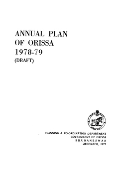 Annual Plan of Orissa 1978-79 (Draft)