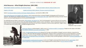 Artist Resources – Alfred Stieglitz (American, 1864-1946)