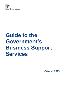 Guide to the Government's Business Support Services