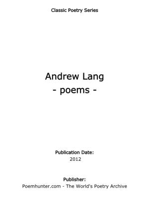 Andrew Lang - Poems