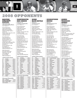 2008 Opponents