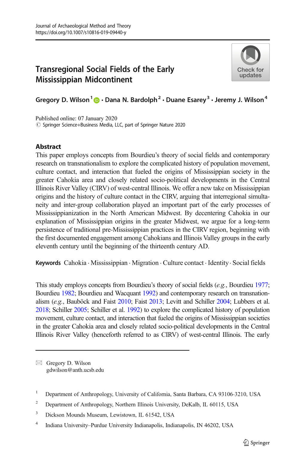 Transregional Social Fields of the Early Mississippian Midcontinent