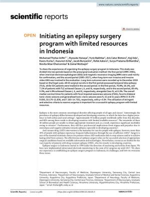 Initiating an Epilepsy Surgery Program with Limited Resources in Indonesia