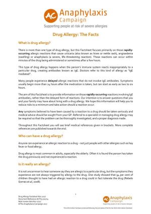 Drug Allergy: the Facts