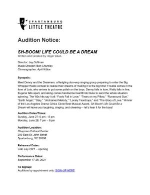 Audition Notice