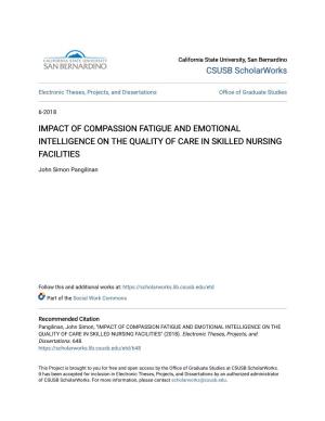 Impact of Compassion Fatigue and Emotional Intelligence on the Quality of Care in Skilled Nursing Facilities