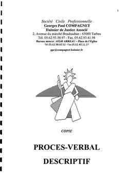 Proces-Verbal Descriptif