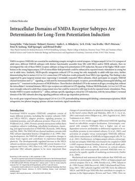 Intracellular Domains of NMDA Receptor Subtypes Are Determinants for Long-Term Potentiation Induction