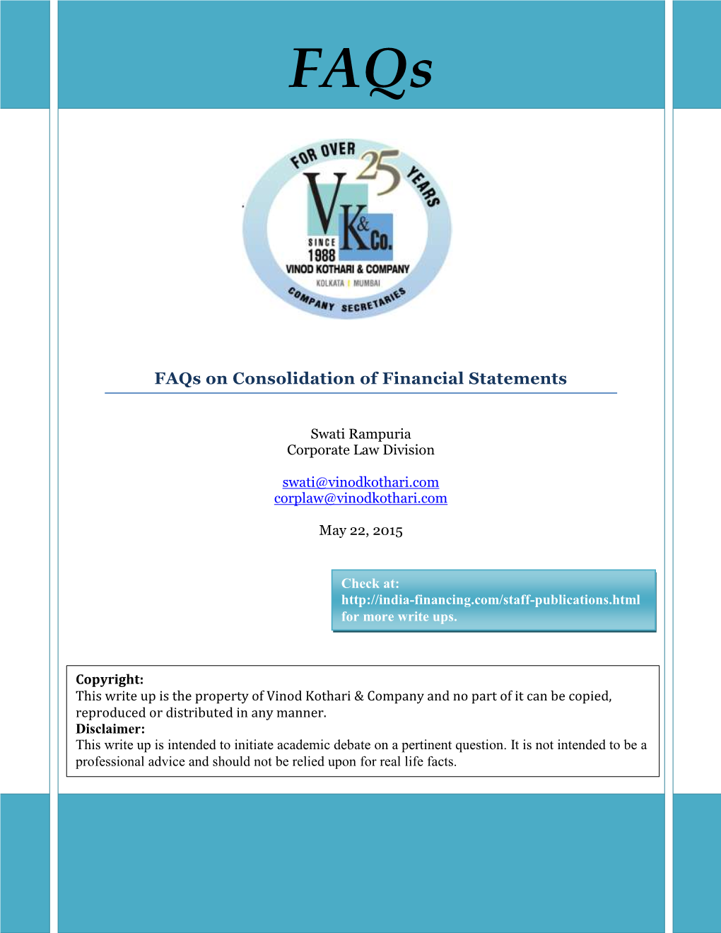 Faqs on Consolidation of Financial Statements