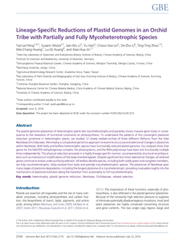 Lineage-Specific Reductions of Plastid Genomes in an Orchid Tribe with Partially and Fully Mycoheterotrophic Species
