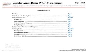 Vascular Access Device (VAD) Management