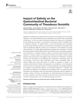 Impact of Salinity on the Gastrointestinal Bacterial Community of Theodoxus ﬂuviatilis