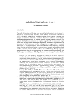 An Incident of Magic in Heroides 20 and 21