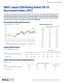 MSCI Japan ESG Rating Select 50 4% Decrement Index (JPY)