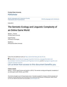 The Semiotic Ecology and Linguistic Complexity of an Online Game World