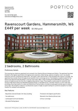 Ravenscourt Gardens, Hammersmith, W6 £449 Per Week