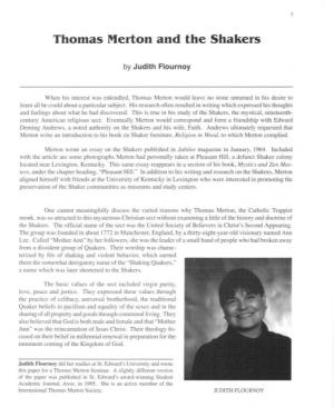 Thomas Merton and the Shakers