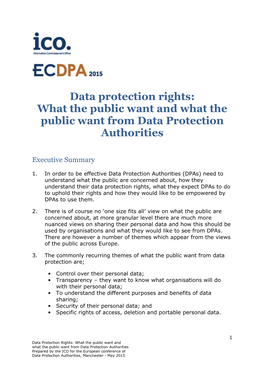Data Protection Rights: What the Public Want and What the Public Want from Data Protection Authorities