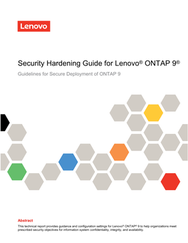 Security Hardening Guide for Netapp ONTAP 9