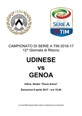 UDINESE Vs GENOA