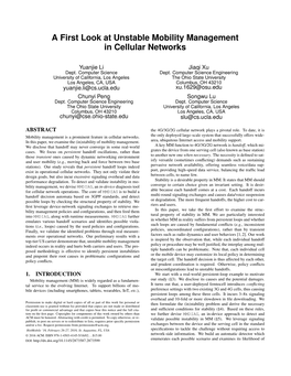 A First Look at Unstable Mobility Management in Cellular Networks