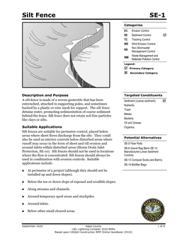 Silt Fence SE-1