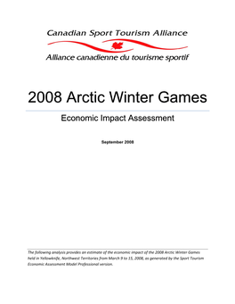 2008 Arctic Winter Games EI Assessment