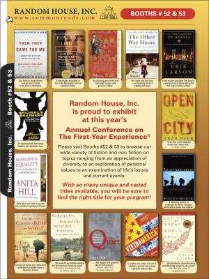 Random House, Inc. Booth #52 & 53 M O C