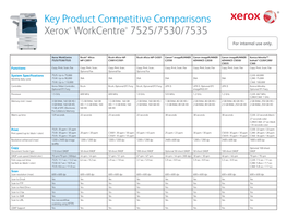 Competitive Comparisons Xerox Workcentre 7525/7530/7535