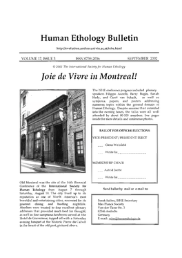 Human Ethology Bulletin